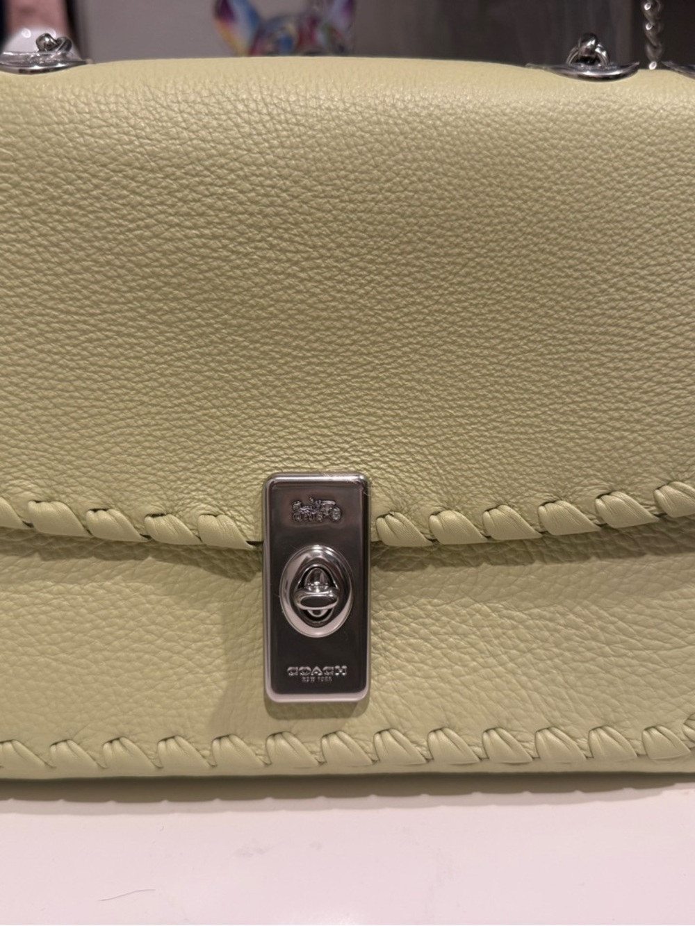 Coach Leather Crossbody Bag in Lime Green